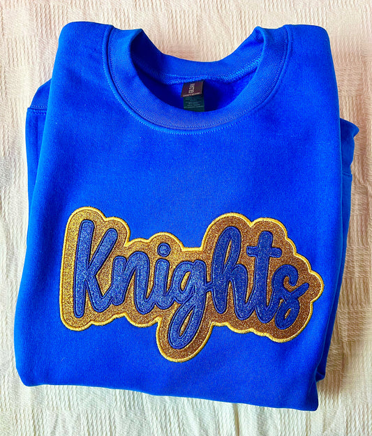 Borgia SFB Knights Cursive Glitter Embroidered Sweatshirt