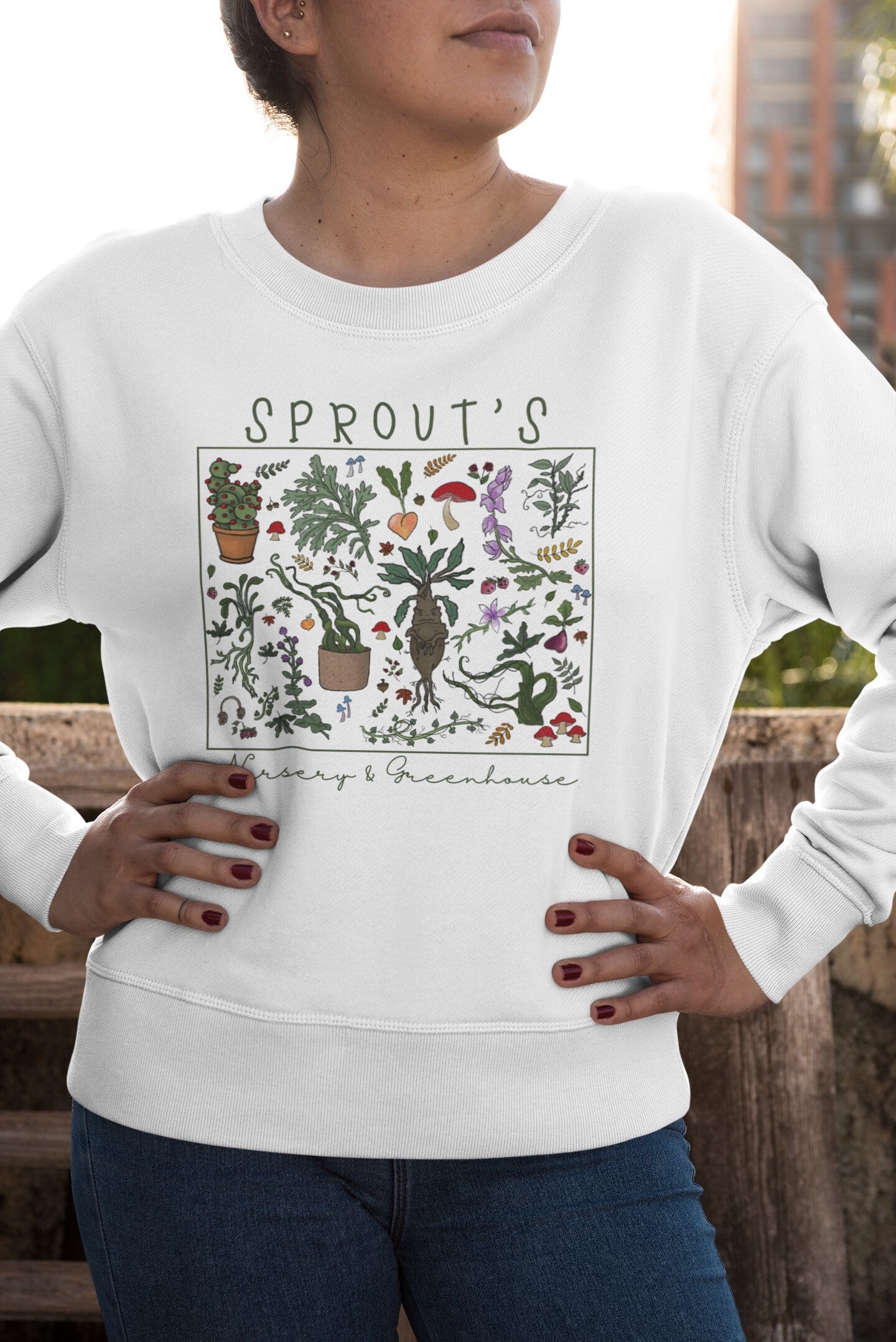 Herbology Sweatshirt Sprout’s Nursery & Greenhouse Sweatshirt Plant Mom Sweatshirt Plant Lady Wizardry and Witchcraft Sweatshirt Plant Lover