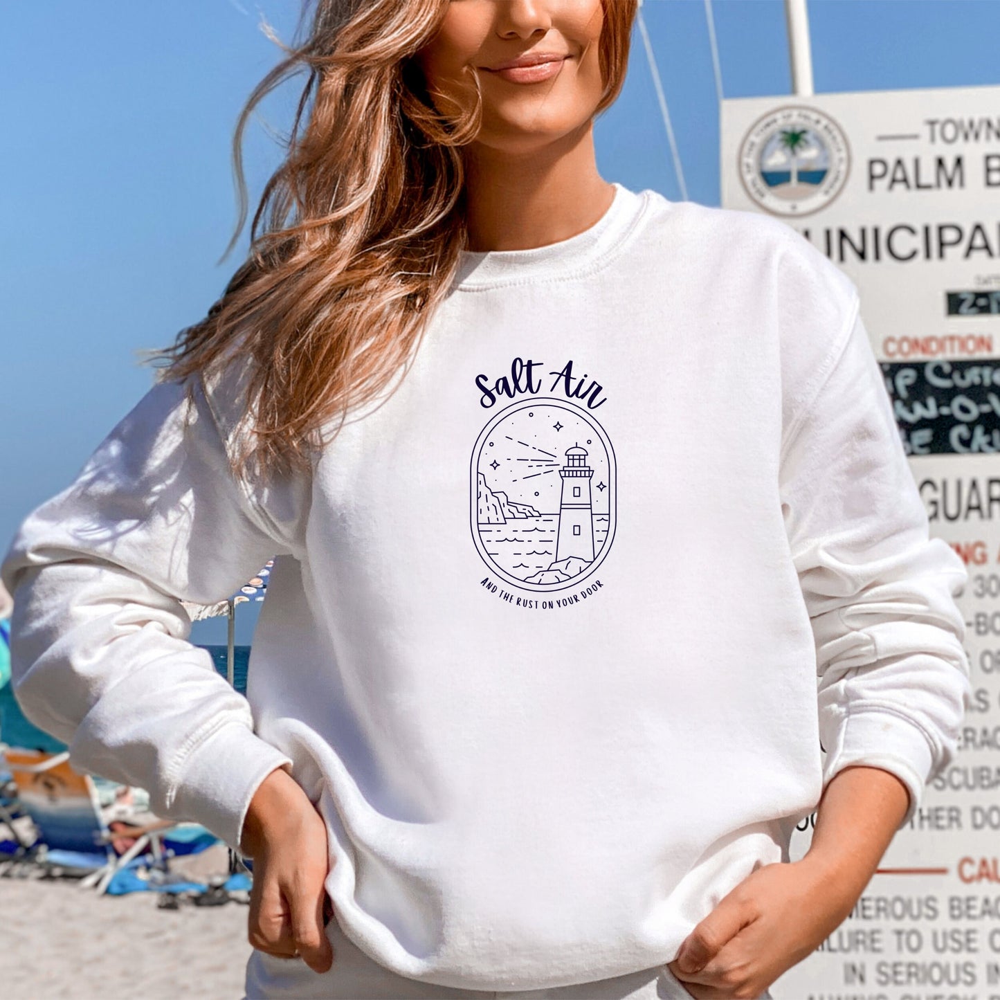 Taylor Swift August Lyrics Salt Air Sweatshirt Lighthouse Crewneck Beachy Boho Vintage Pullover