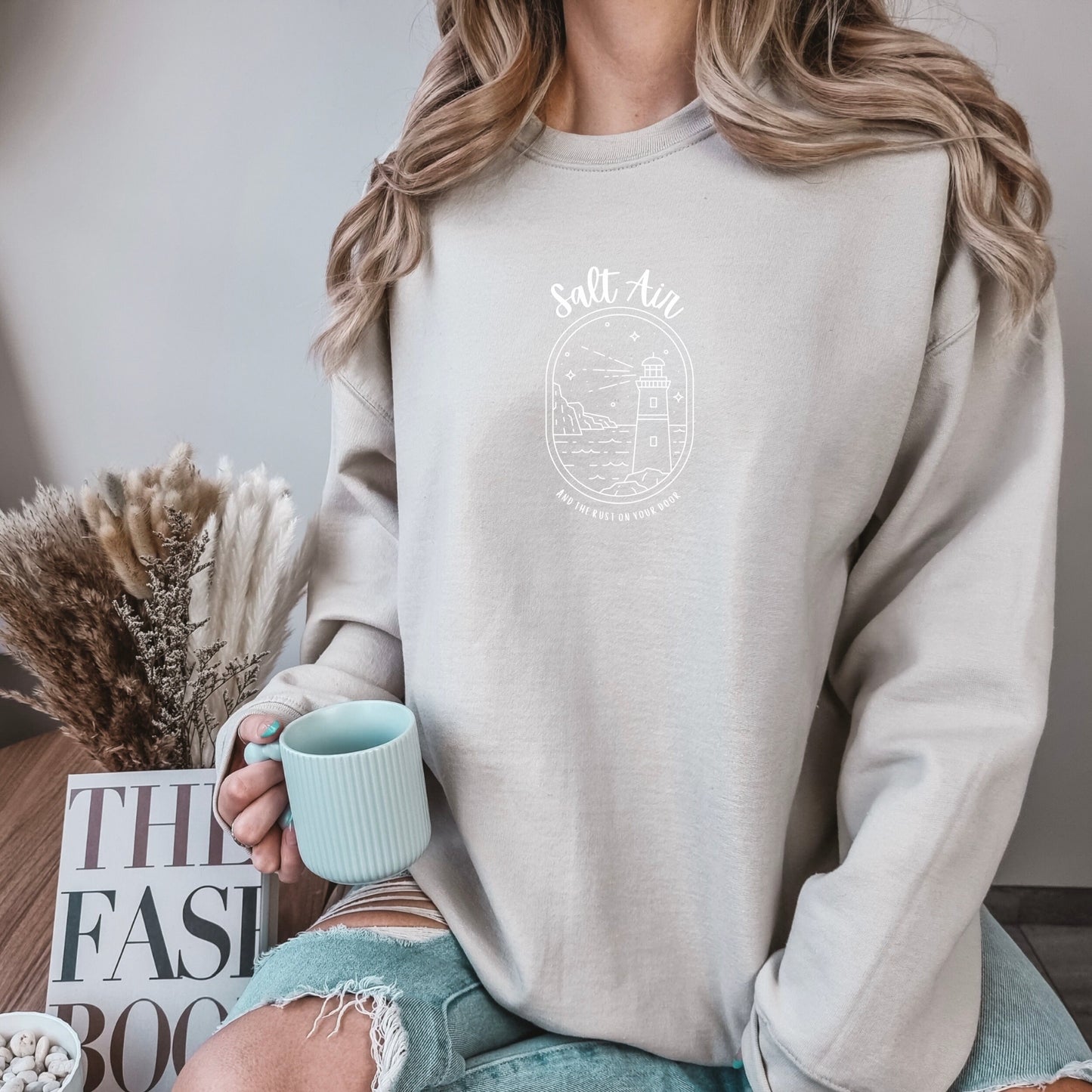 Taylor Swift August Lyrics Salt Air Sweatshirt Lighthouse Crewneck Beachy Boho Vintage Pullover