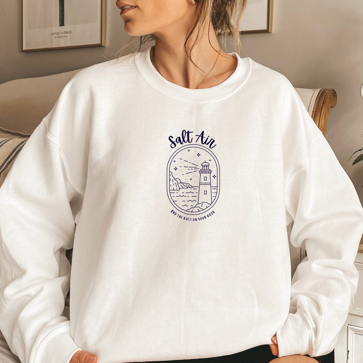 Taylor Swift August Lyrics Salt Air Sweatshirt Lighthouse Crewneck Beachy Boho Vintage Pullover