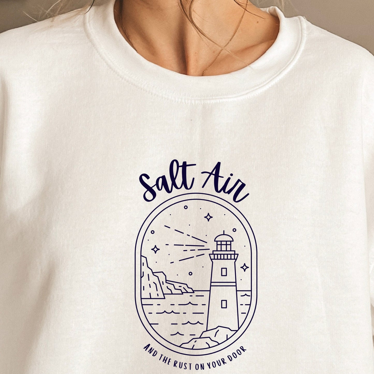 Taylor Swift August Lyrics Salt Air Sweatshirt Lighthouse Crewneck Beachy Boho Vintage Pullover
