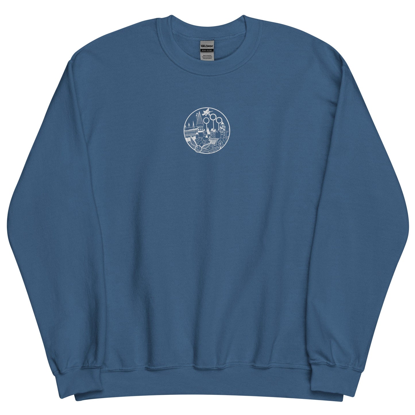Wizarding World Castle Medallion White Embroidered Pullover Sweatshirt