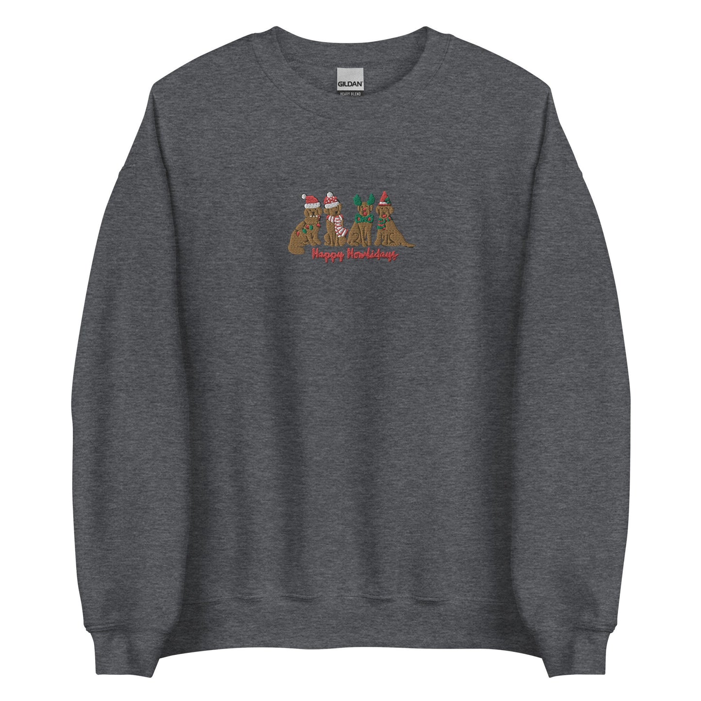 Happy Howlidays Christmas Golden Retriever Dog Sweatshirt Embroidered Pullover