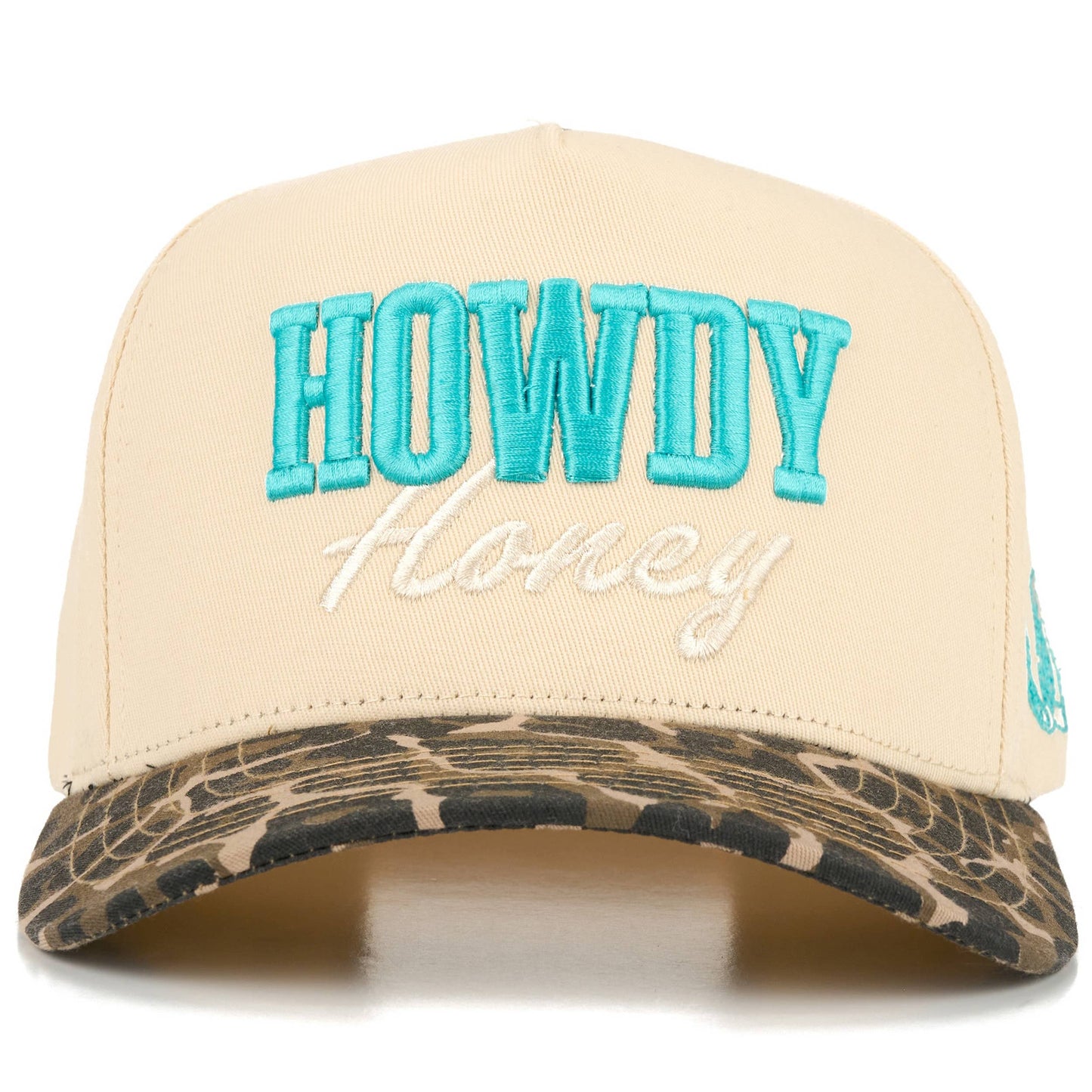 Howdy Honey puff embroidered leopard print Trucker Hat