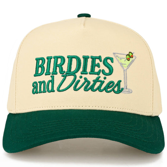 BIRDIES AND DIRTIES Golf and Martinis Two Tone Embroidered Trucker Hat