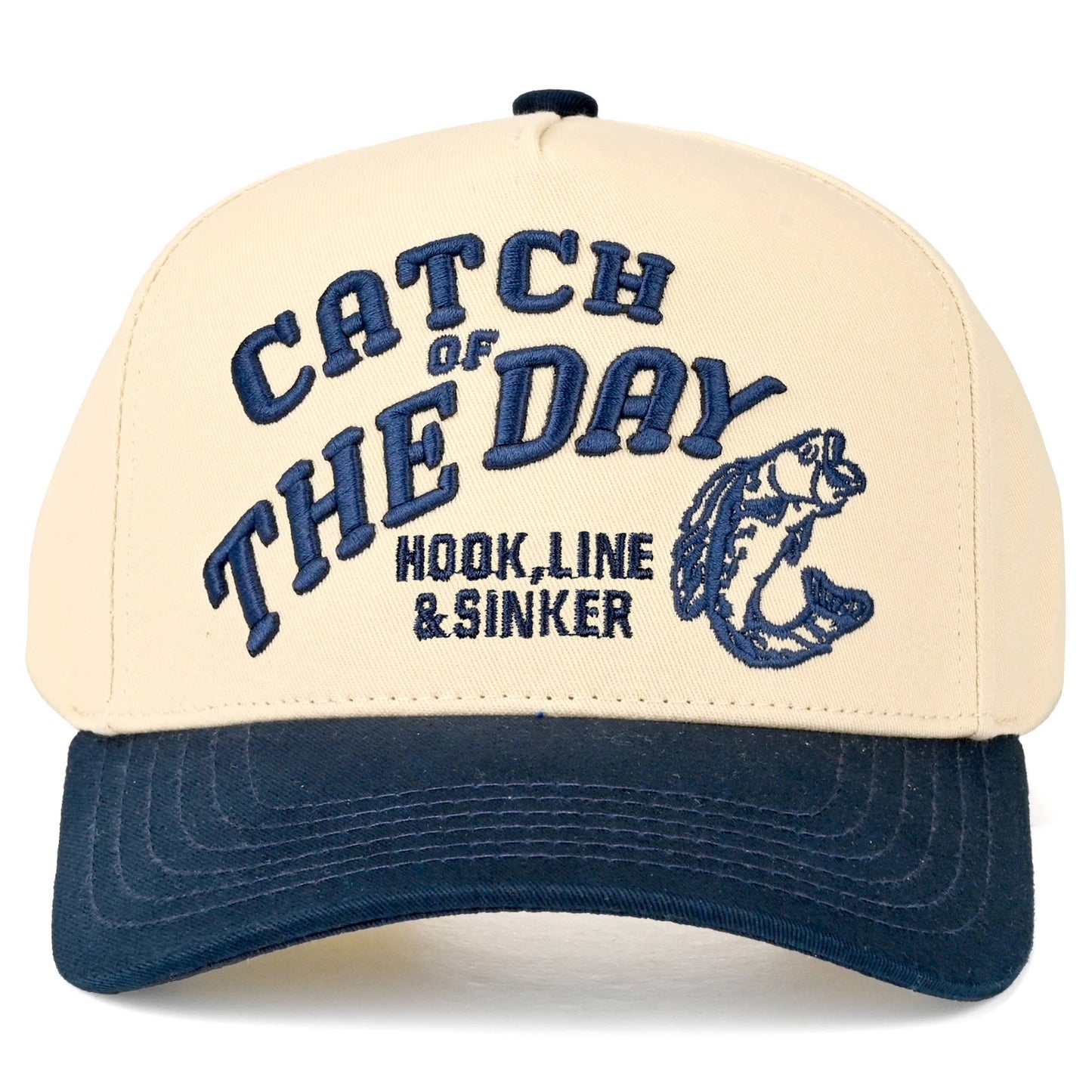 CATCH OF THE DAY Embroidered Fishing Two Tone Trucker Hat