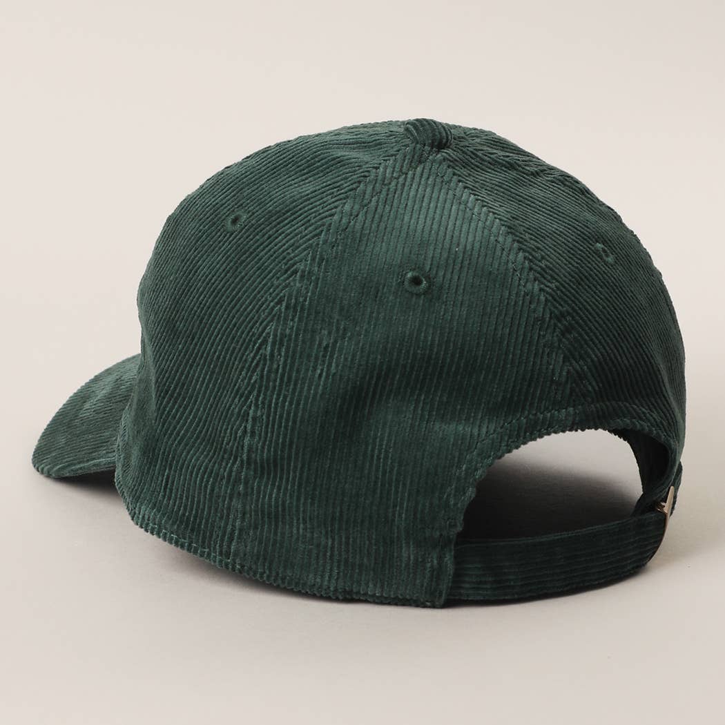 Flying Mallard Duck Embroidered Corduroy Baseball Cap