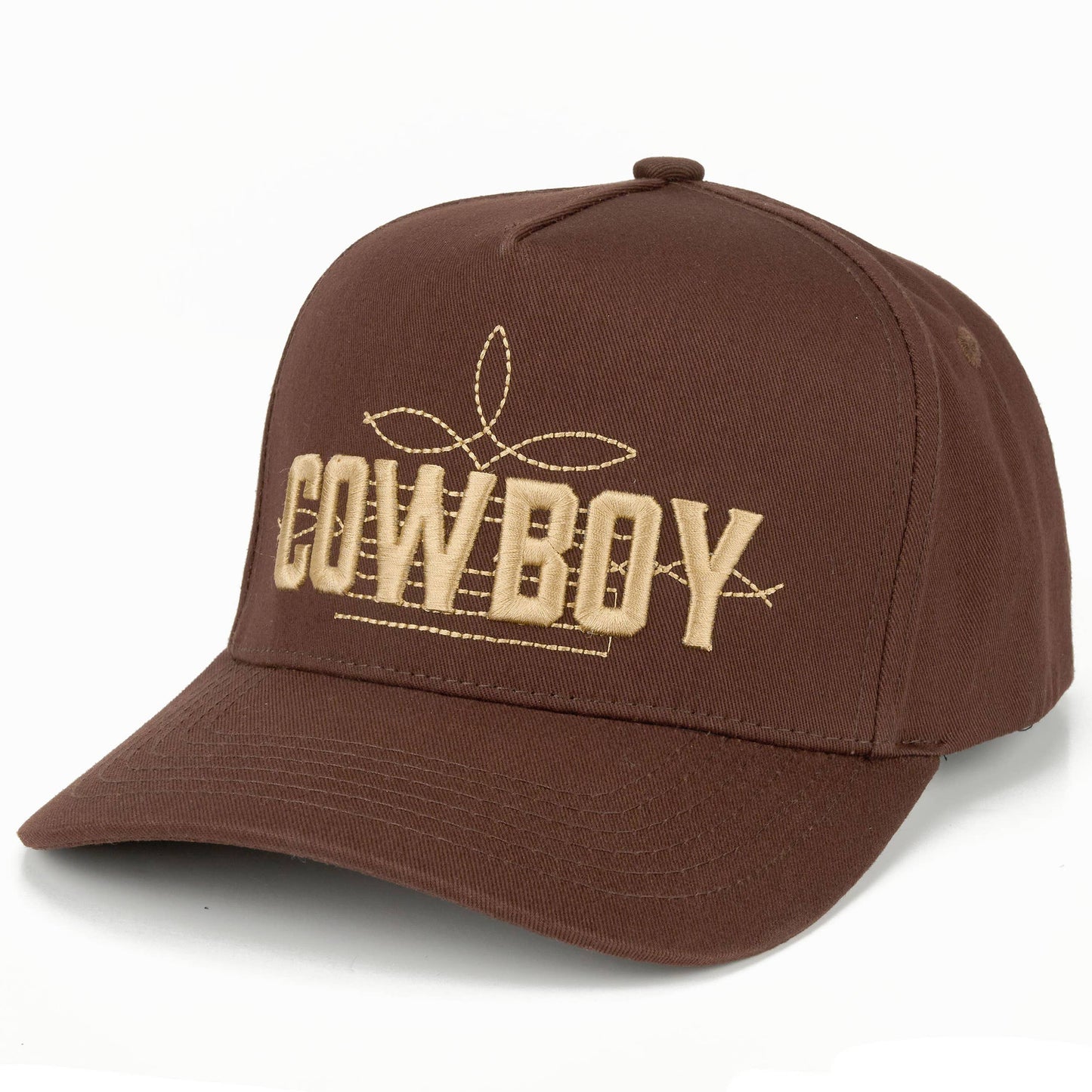 COWBOY Western Embroidered Brown Trucker Hat