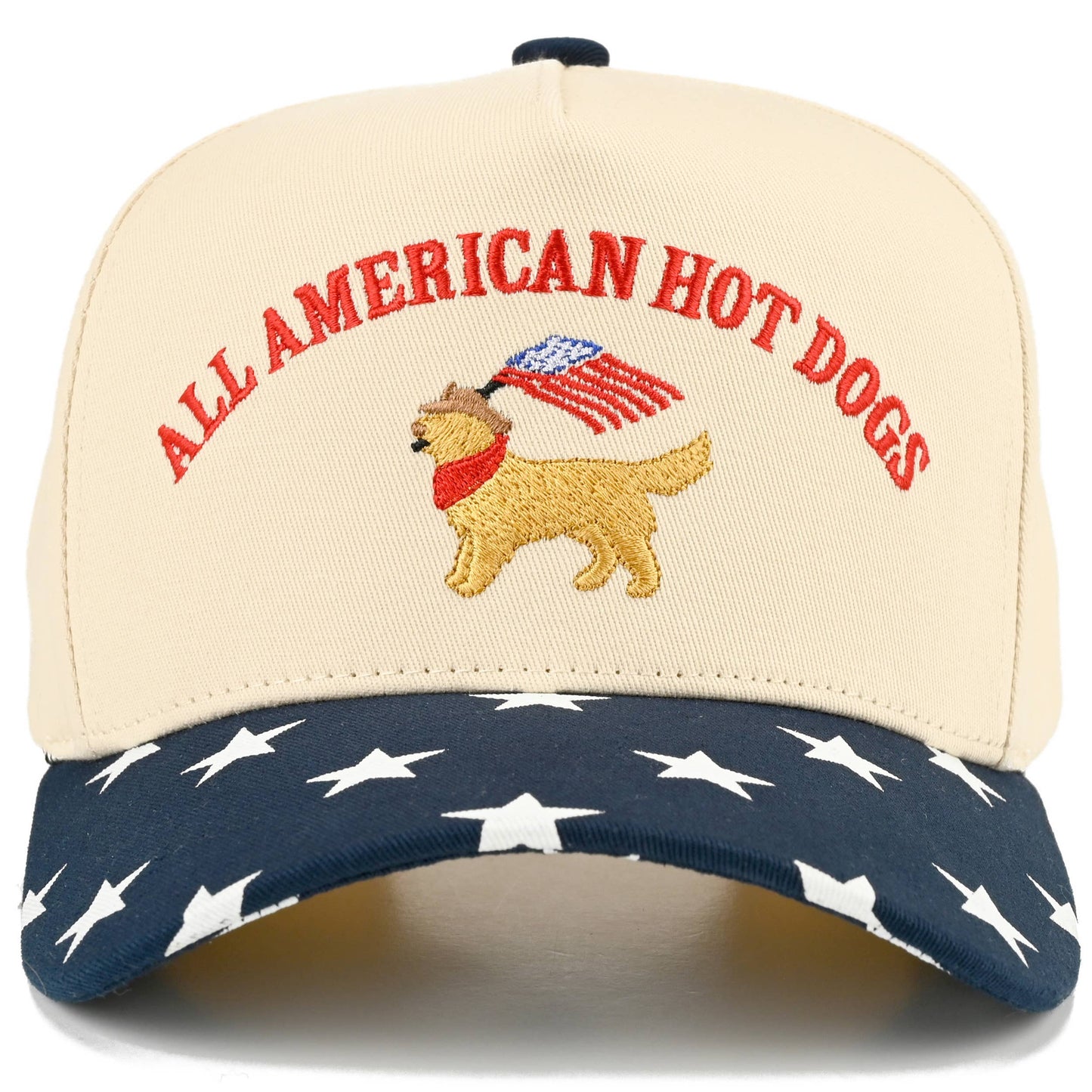 All American Hot Dog Golden Retriever Two Tone Embroidered Trucker Hat