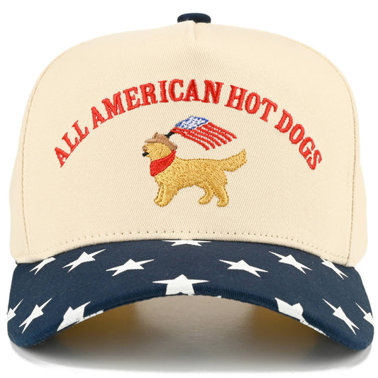 All American Hot Dog Golden Retriever Two Tone Embroidered Trucker Hat