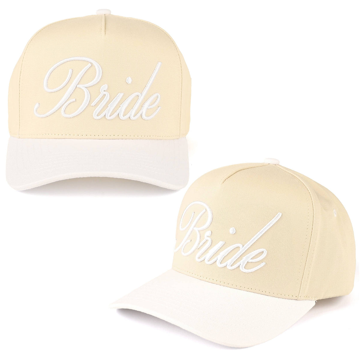 C.C BRIDE Letter Embroidered Two Tone Trucker Cap