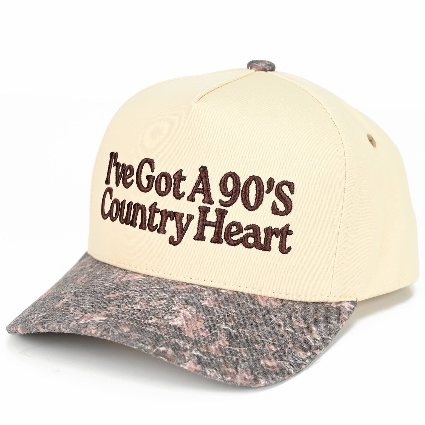 I'VE GOT A 90'S COUNTRY HEART Two Tone Camo Trucker Hat