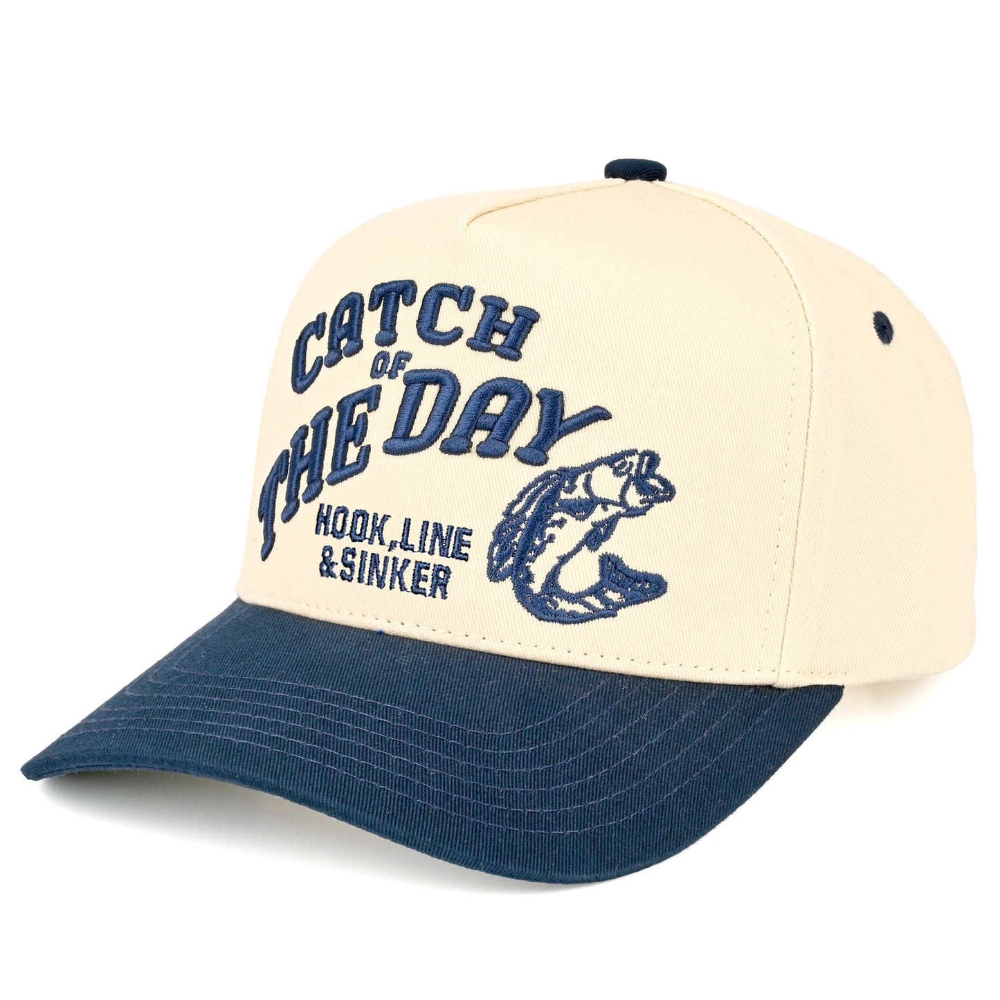 CATCH OF THE DAY Embroidered Fishing Two Tone Trucker Hat