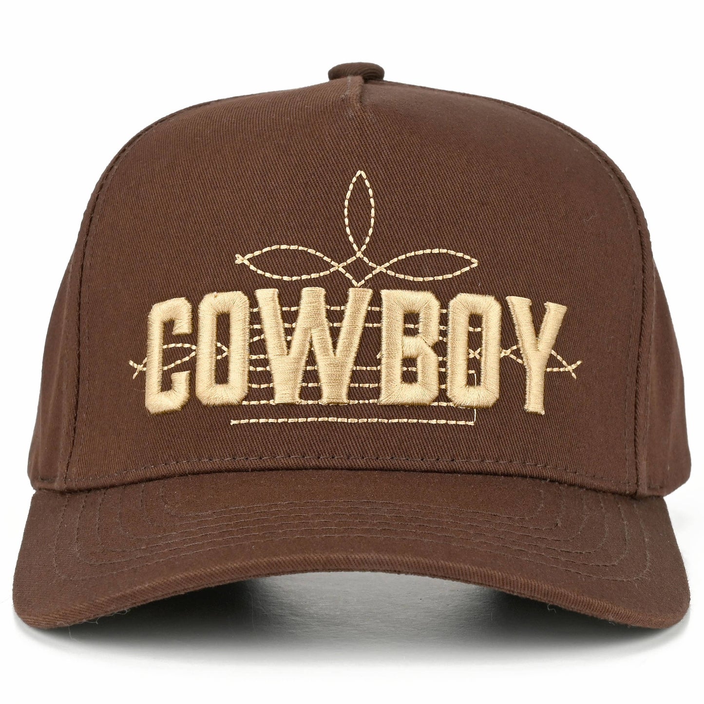 COWBOY Western Embroidered Brown Trucker Hat