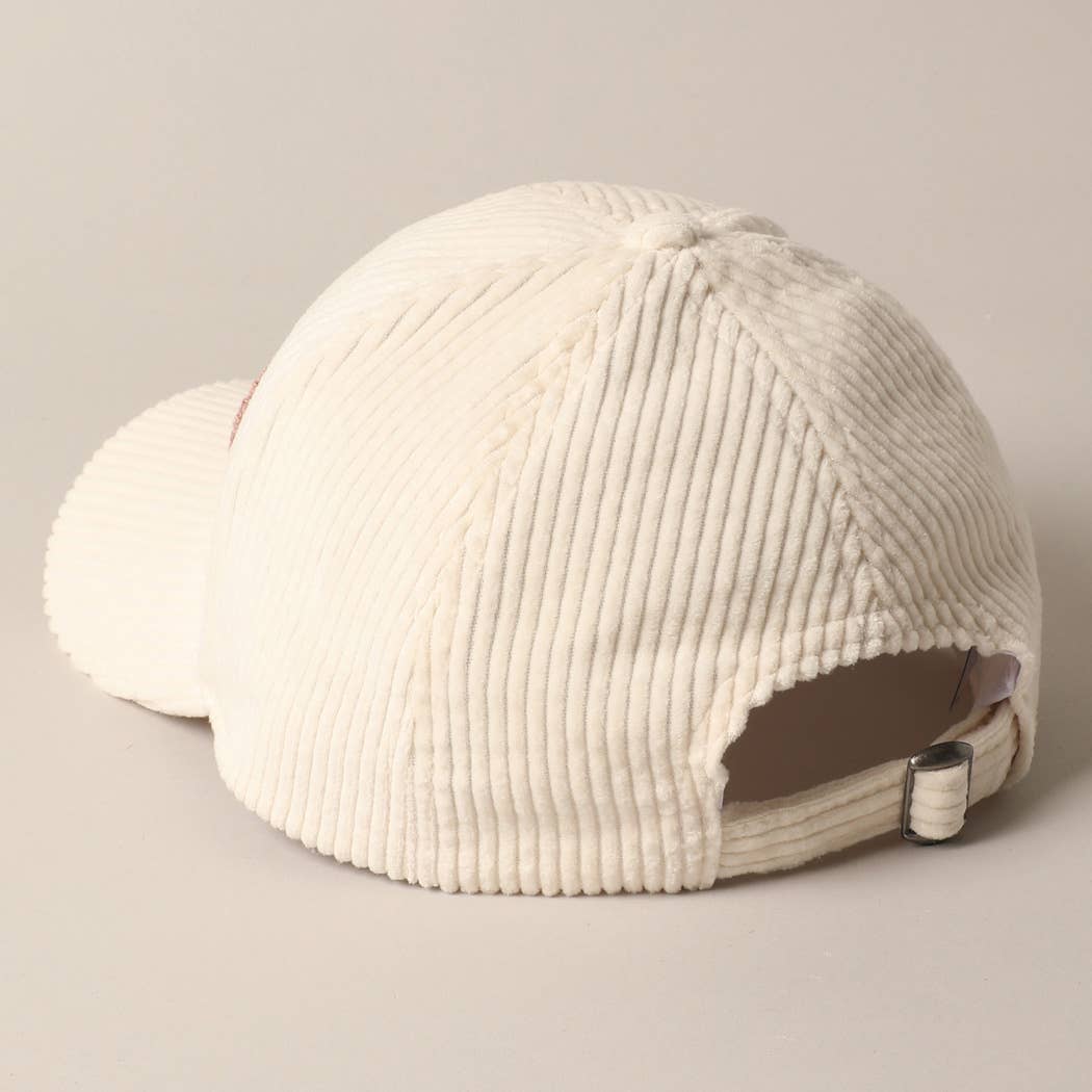 Cat Mom Chenille Corduroy Baseball Cap