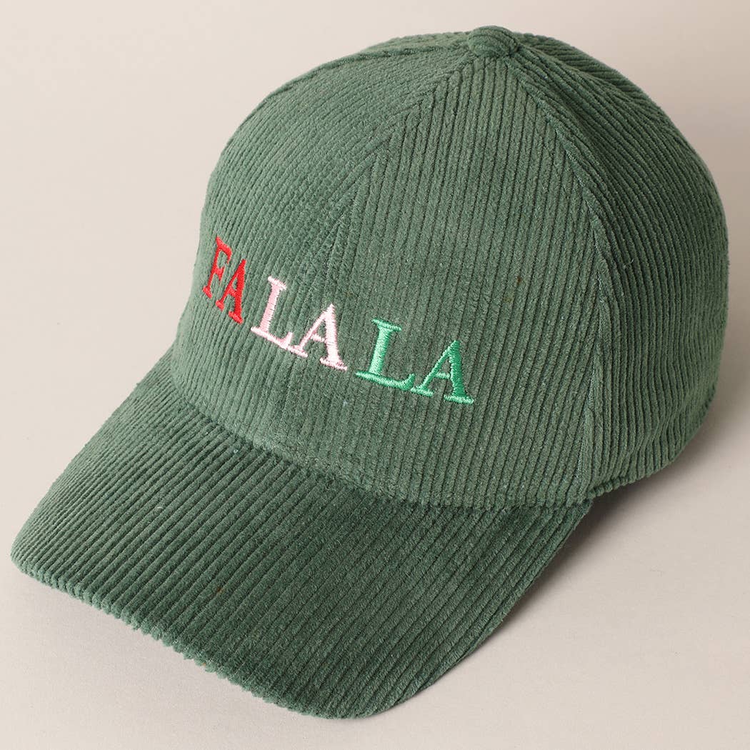 FALALA Christmas Embroidered Corduroy Baseball Cap