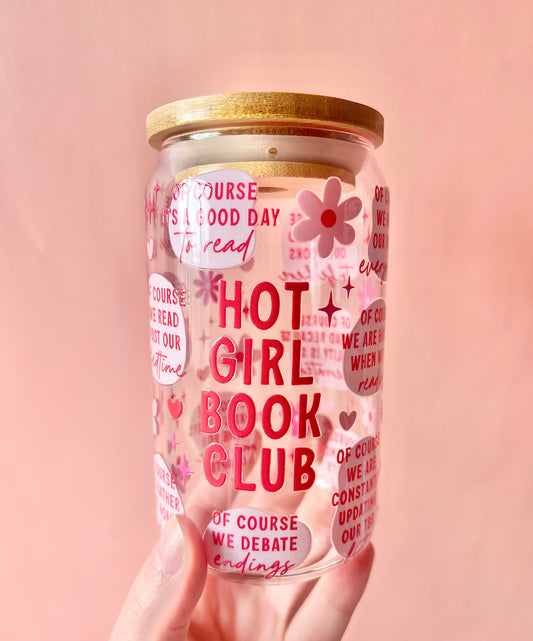 Hot Girl Book Club Glass Can Cup