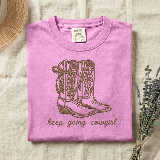 Keep Going Cowgirl Embroidered Tshirt