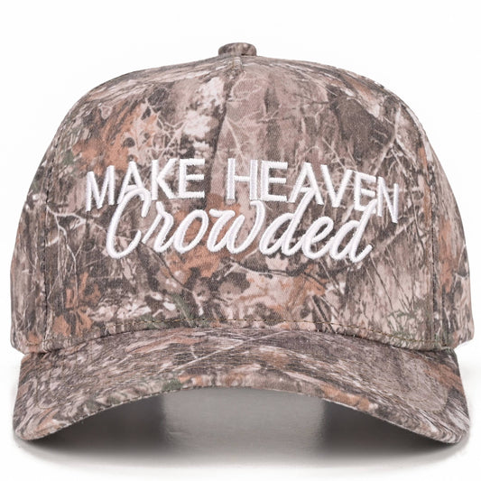 Make Heaven Crowded Embroidered Light Camo Trucker Hat
