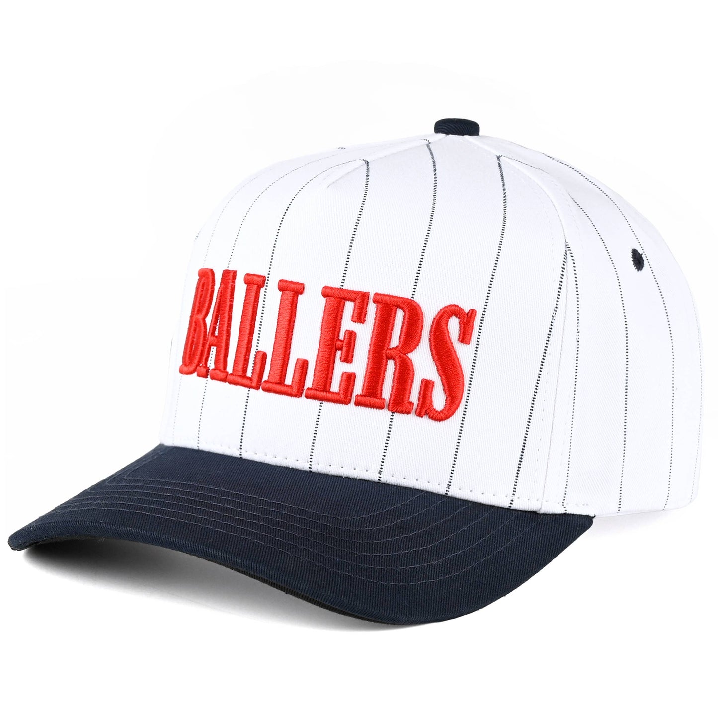 BALLERS Baseball pinstripe Puff Embroidered Trucker Cap