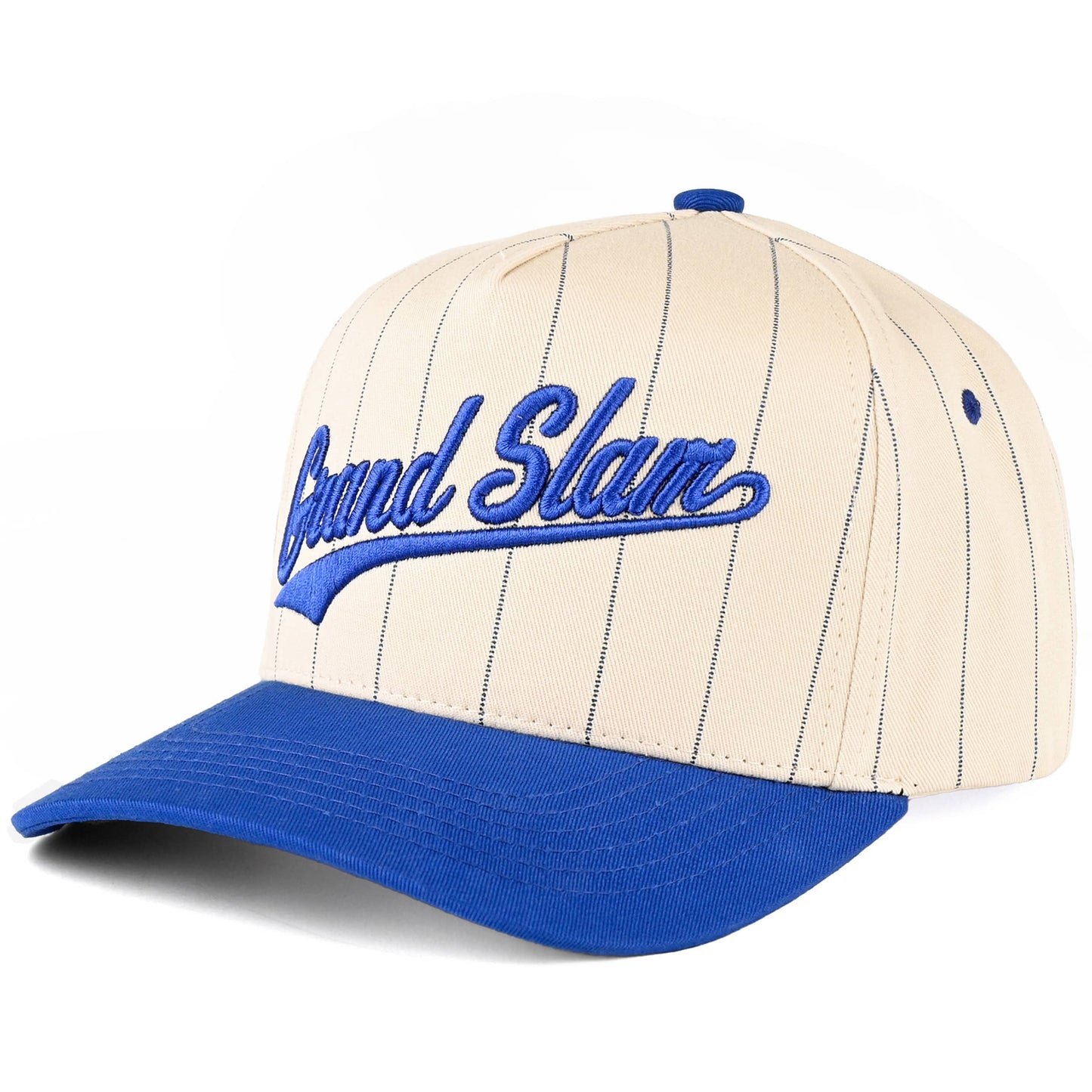 GRAND SLAM Puff Embroidered Blue Baseball Hat Two Tone Trucker Cap