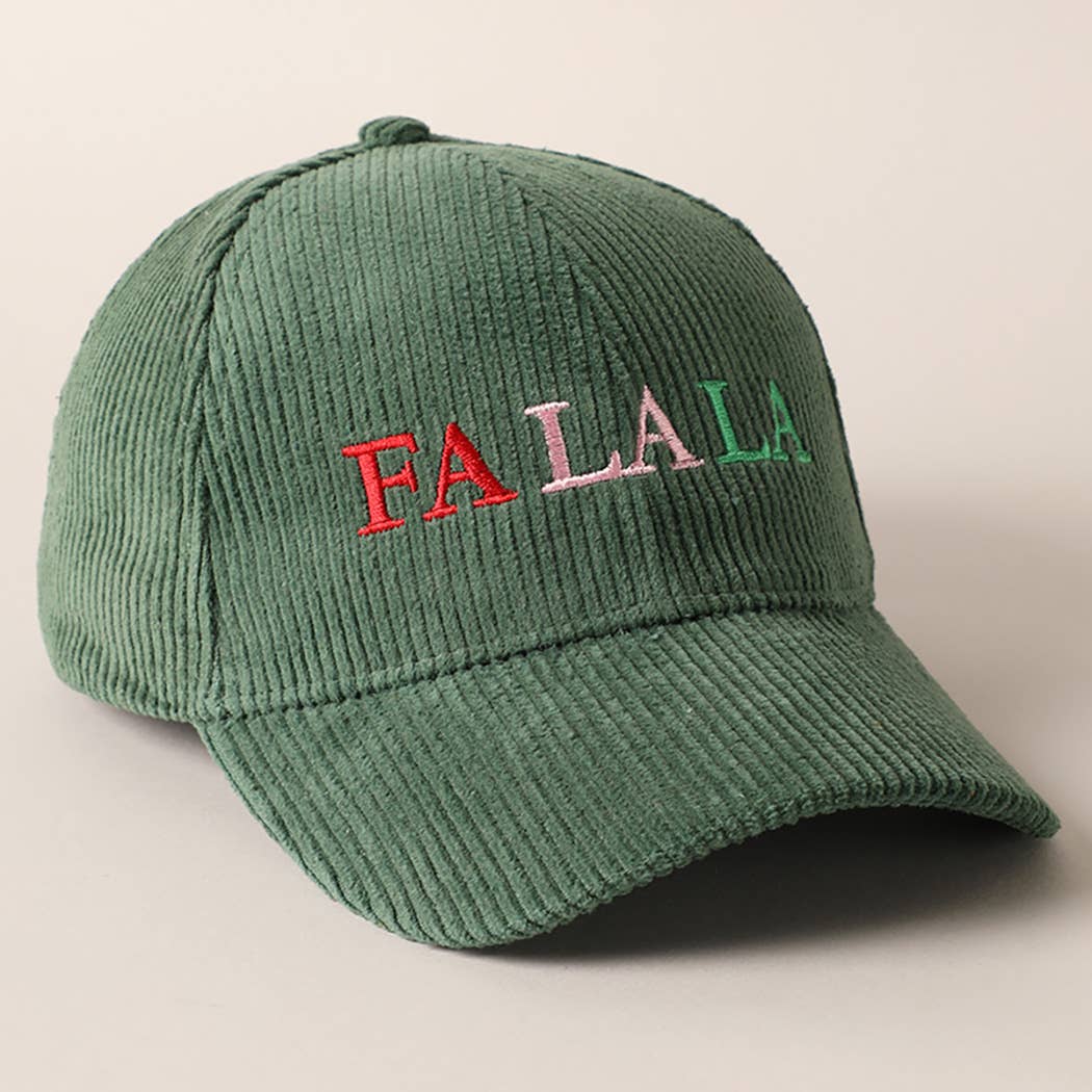 FALALA Christmas Embroidered Corduroy Baseball Cap