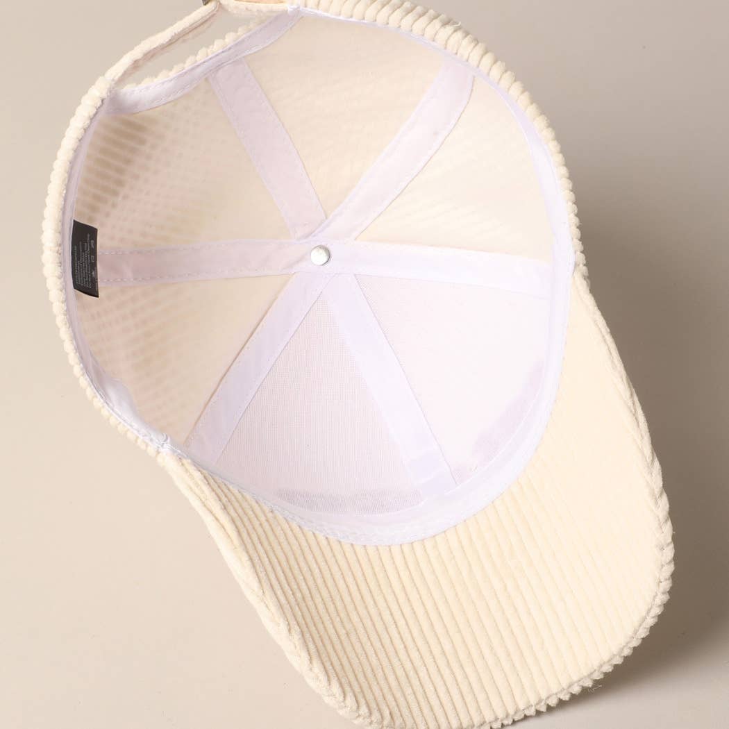 Cat Mom Chenille Corduroy Baseball Cap