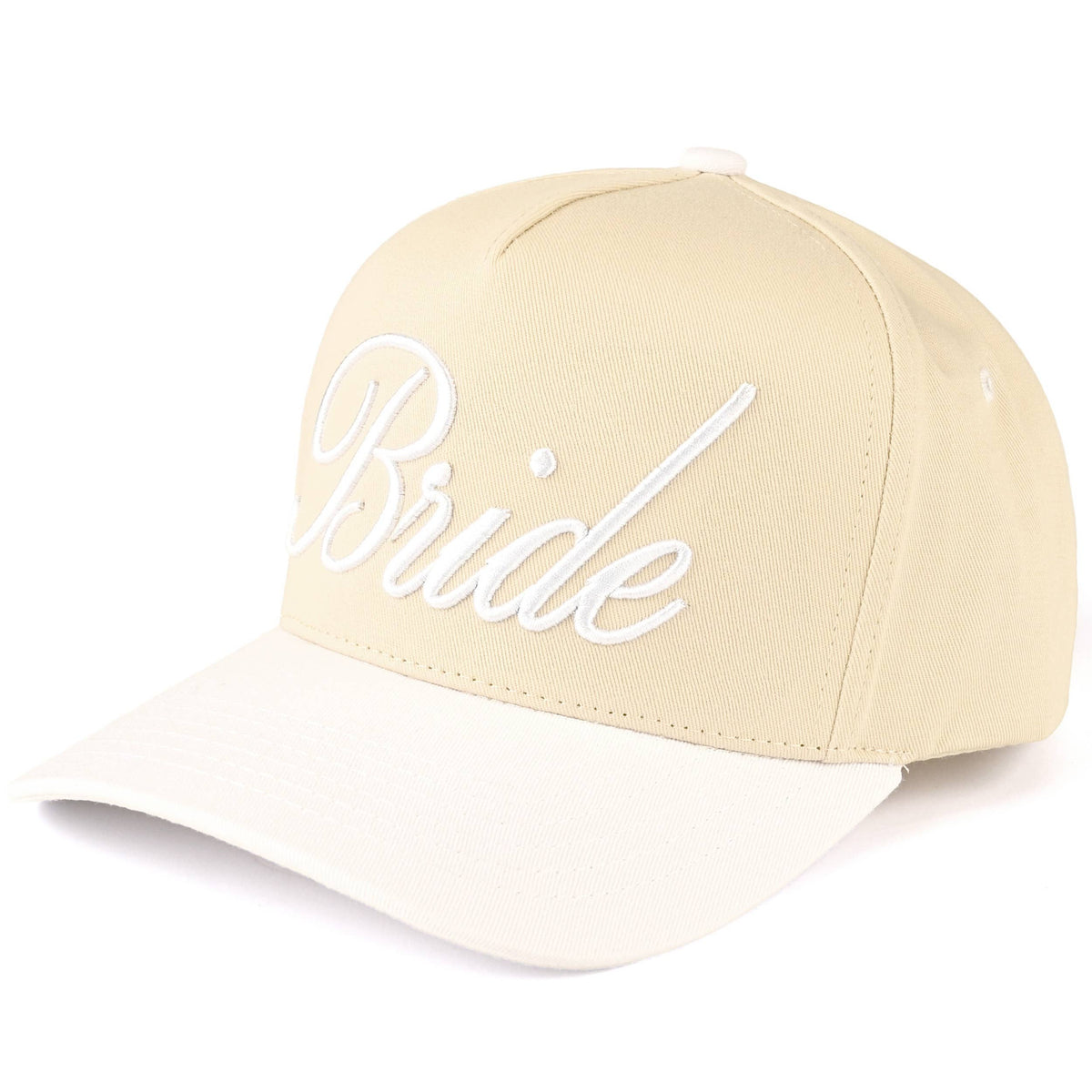 C.C BRIDE Letter Embroidered Two Tone Trucker Cap