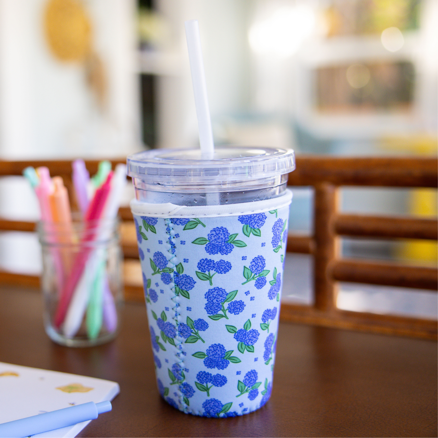 Blue Hydrangeas | Reusable Coffee Sleeve