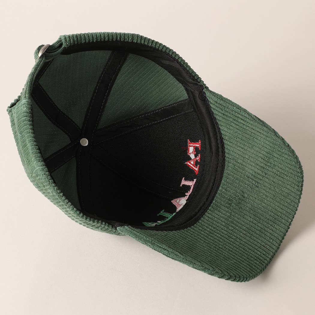 FALALA Christmas Embroidered Corduroy Baseball Cap