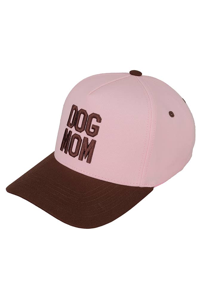 DOG MOM Puff Embroidered Two Tone Trucker Cap