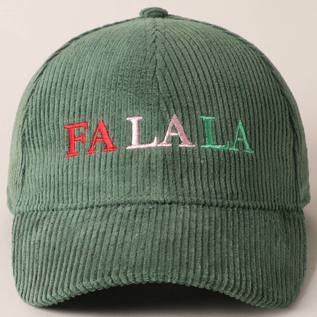 FALALA Christmas Embroidered Corduroy Baseball Cap