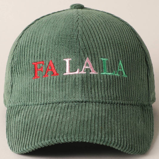 FALALA Christmas Embroidered Corduroy Baseball Cap