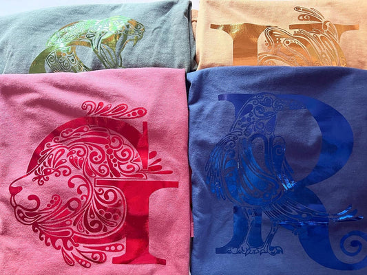 Wizard House Color Metallic Shirt Lion Shirt Raven Shirt Snake Shirt Badger Shirt