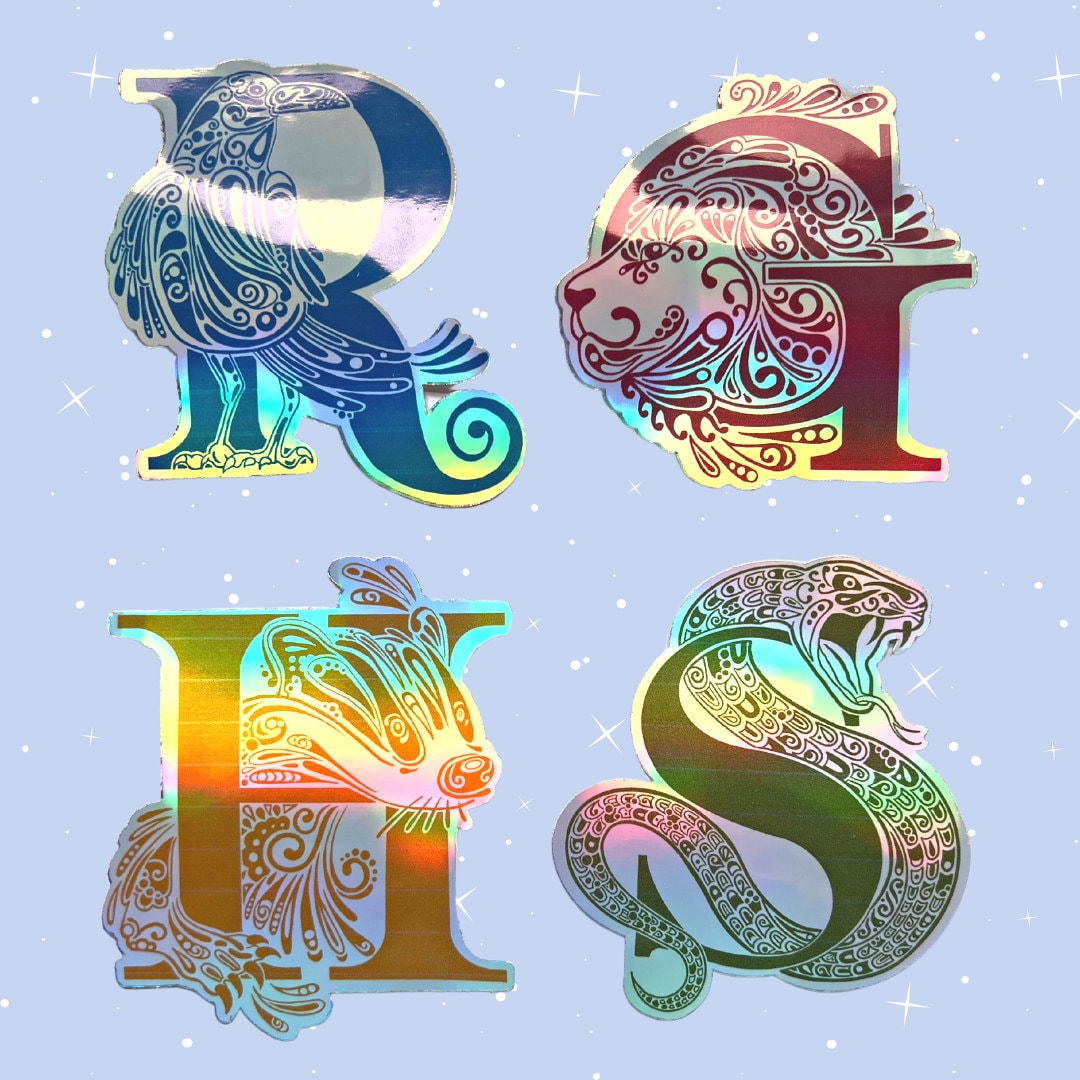 Wizard House Crest Sticker Wizard School Sticker Holographic Sticker Wizard House Banner