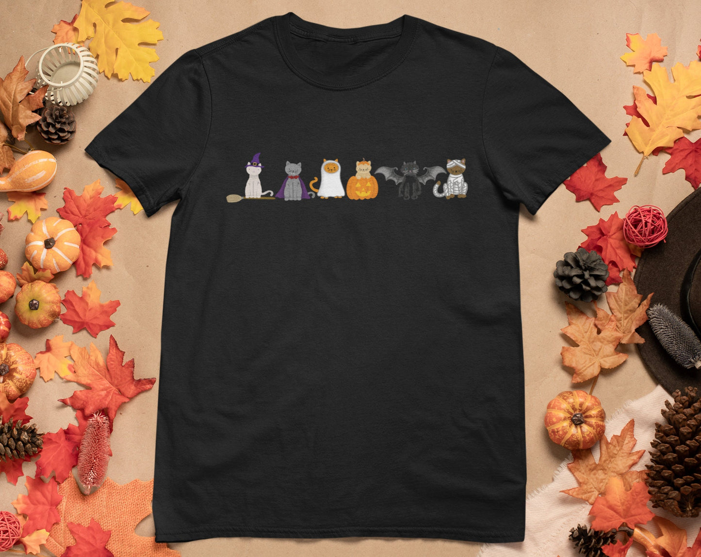 Halloween Cat Shirt Halloween Kitty Crewneck Cat Lover Shirt