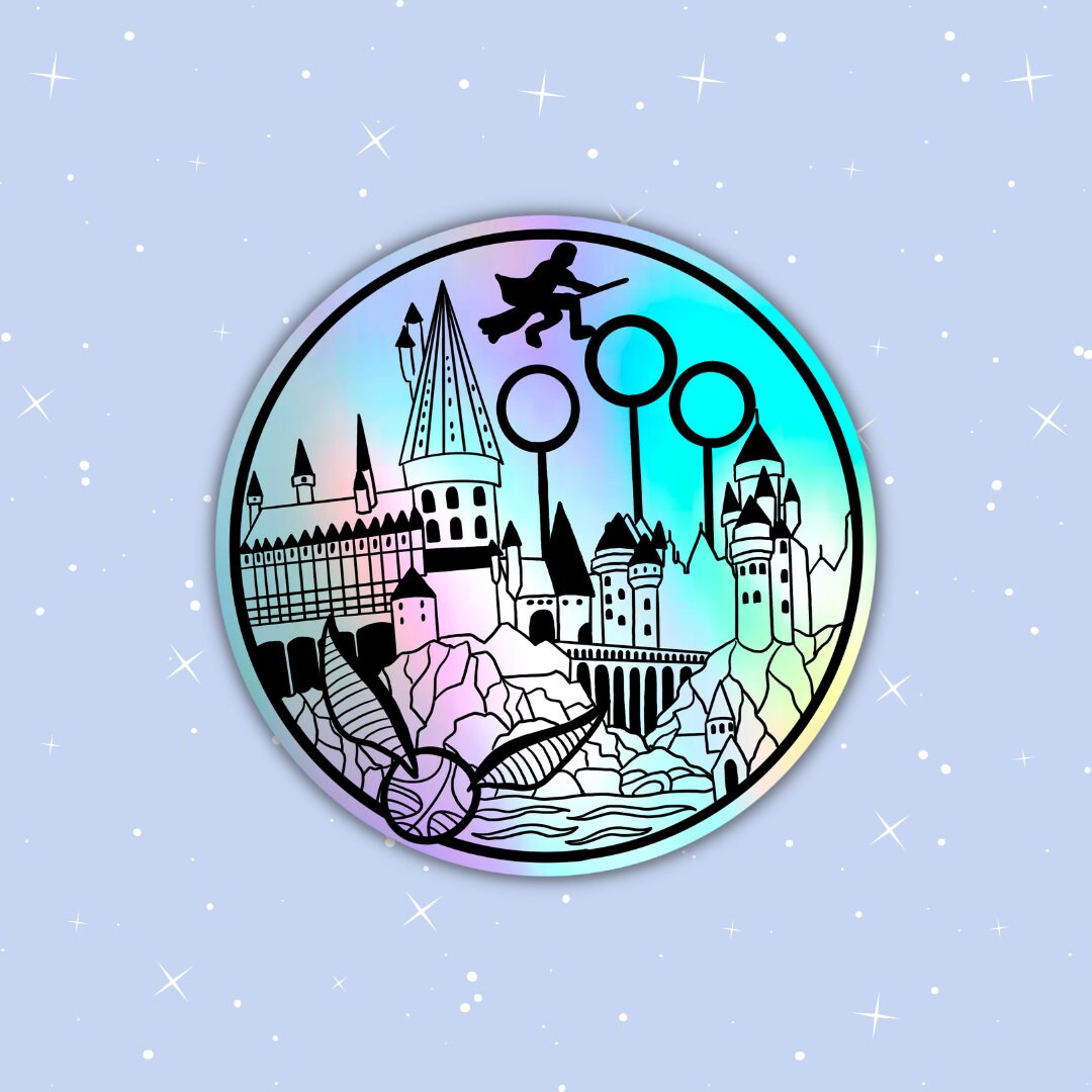 Wizard School Sticker Holographic Sticker Witchcraft & Wizardry Sticker Wizard Castle Sticker