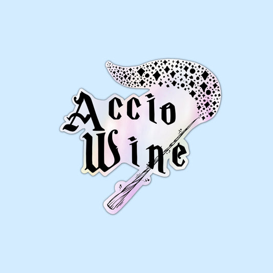 Accio Wine Holographic Wizard Sticker Wizarding World Sticker Magic Spell Sticker