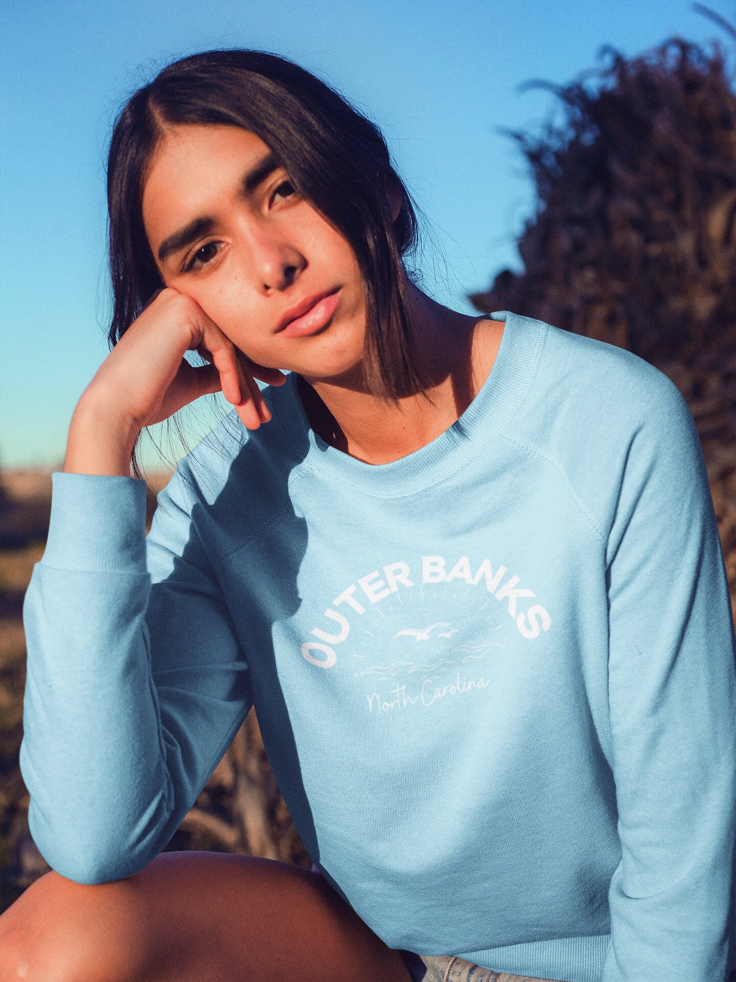Outer Banks North Carolina Crewneck Sweatshirt Beach Boho Sweatshirt Comfort Colors Surf Sweatshirt Paradise on Earth