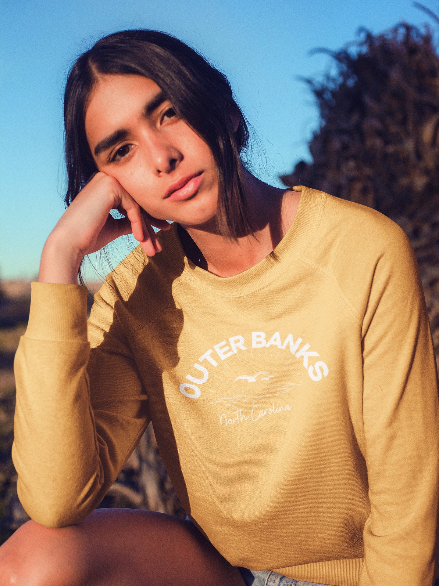 Outer Banks North Carolina Crewneck Sweatshirt Beach Boho Sweatshirt Comfort Colors Surf Sweatshirt Paradise on Earth