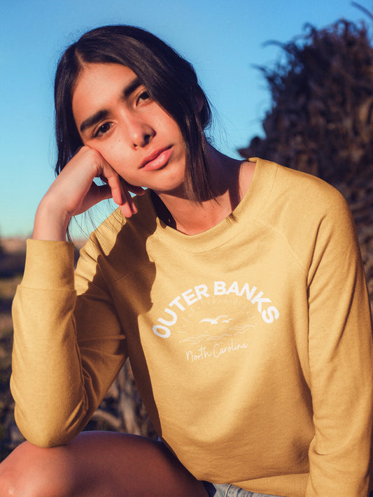 Outer Banks North Carolina Crewneck Sweatshirt Beach Boho Sweatshirt Comfort Colors Surf Sweatshirt Paradise on Earth