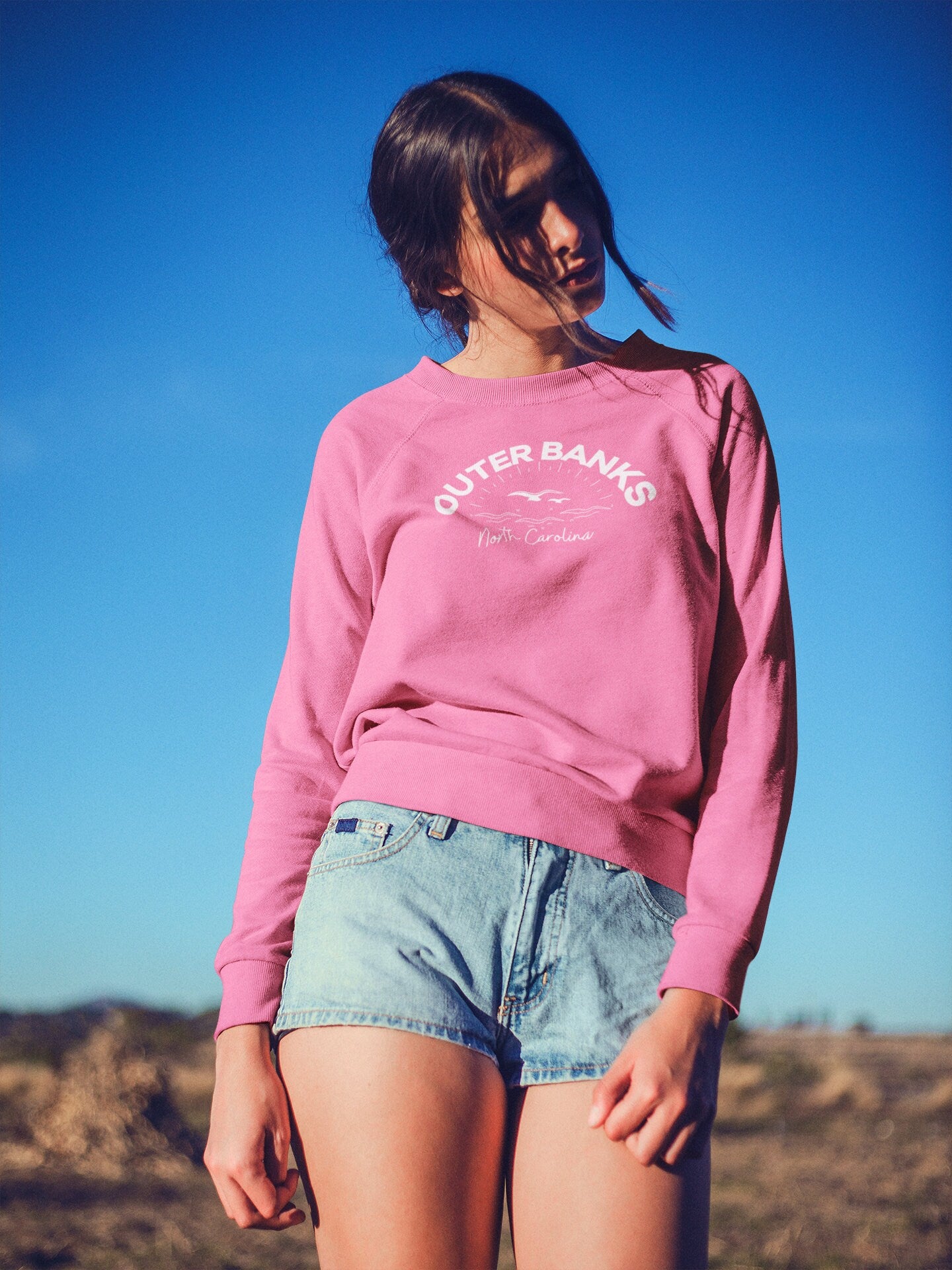 Outer Banks North Carolina Crewneck Sweatshirt Beach Boho Sweatshirt Comfort Colors Surf Sweatshirt Paradise on Earth