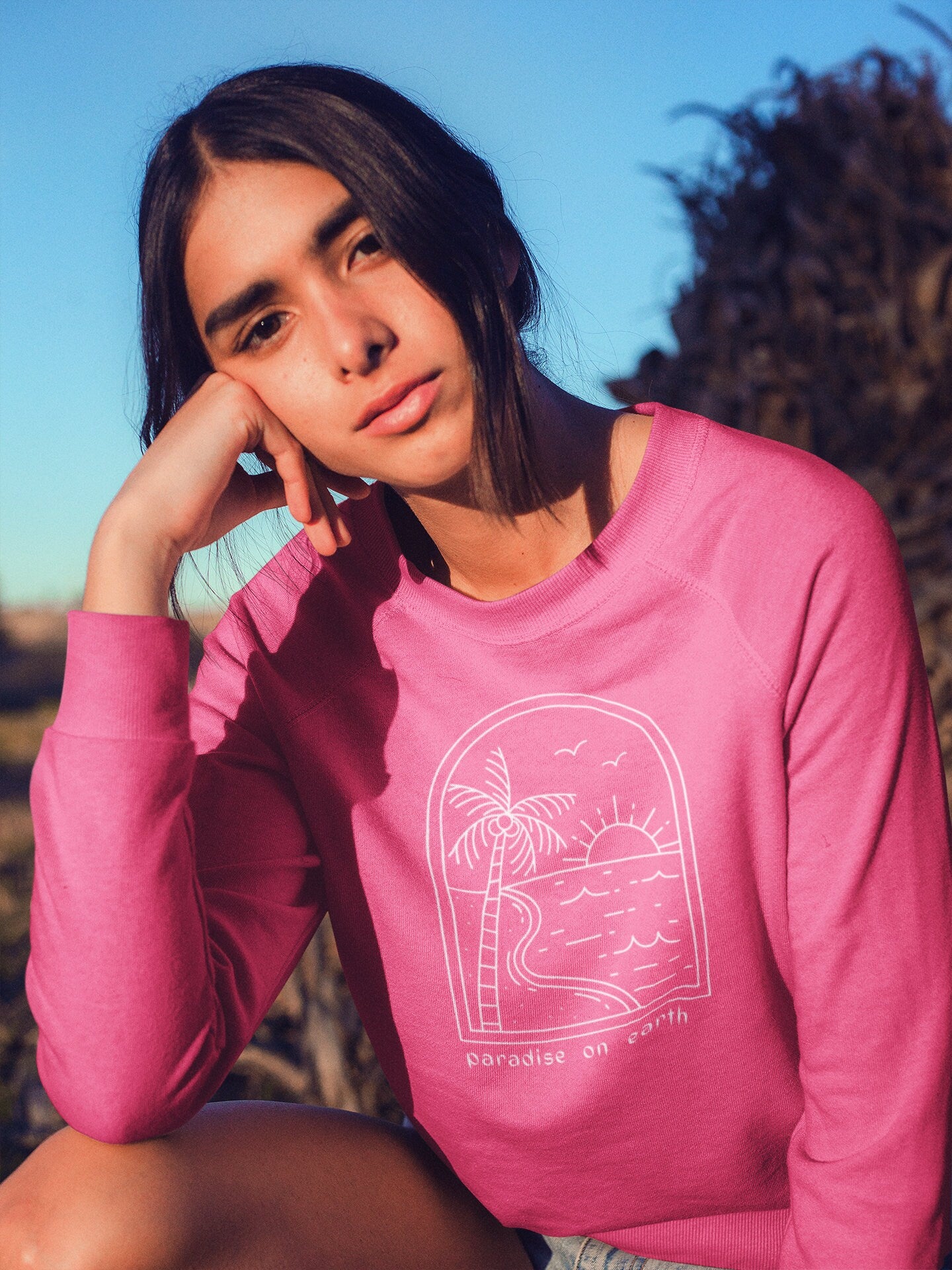 Paradise on Earth Pullover Outer Banks North Carolina Crewneck Sweatshirt Beach Boho Sweatshirt Comfort Colors Surf Sweatshirt