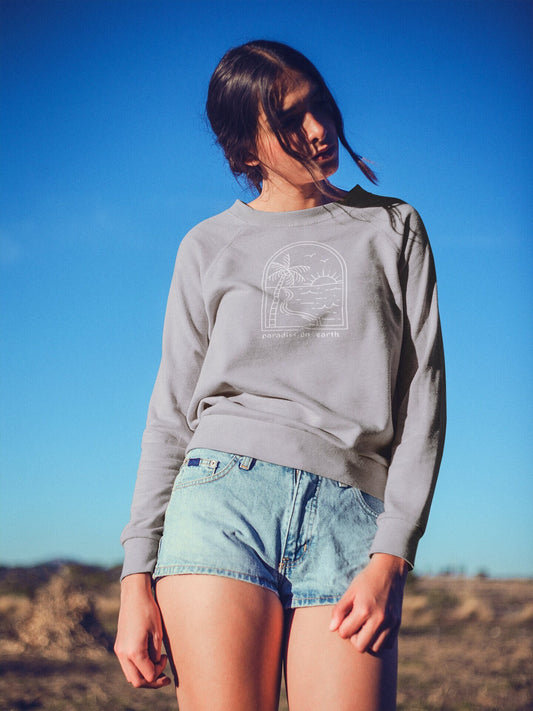 Paradise on Earth Pullover Outer Banks North Carolina Crewneck Sweatshirt Beach Boho Sweatshirt Comfort Colors Surf Sweatshirt