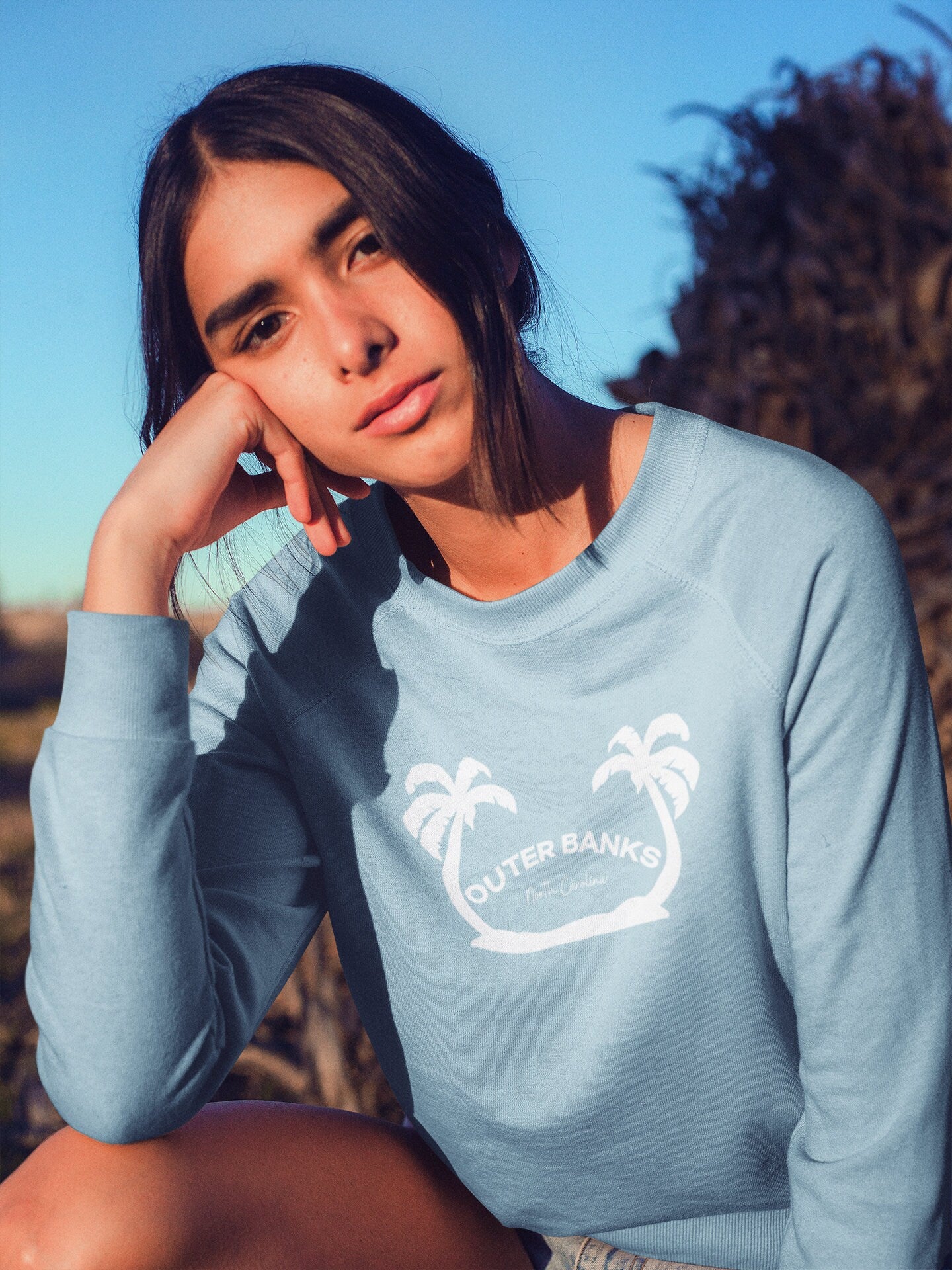 Outer Banks North Carolina Crewneck Sweatshirt Beach Boho Pullover Sweatshirt Comfort Colors Surf Sweatshirt Paradise on Earth