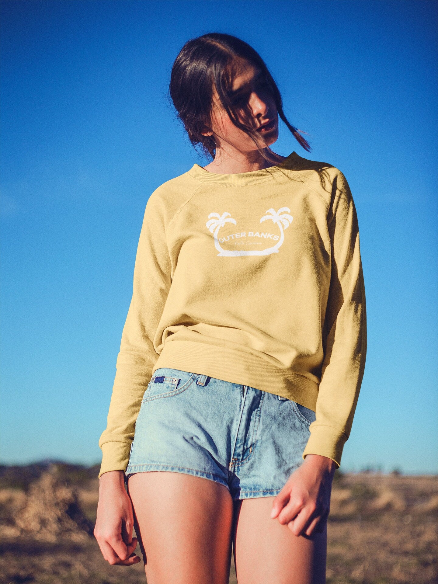 Outer Banks North Carolina Crewneck Sweatshirt Beach Boho Pullover Sweatshirt Comfort Colors Surf Sweatshirt Paradise on Earth