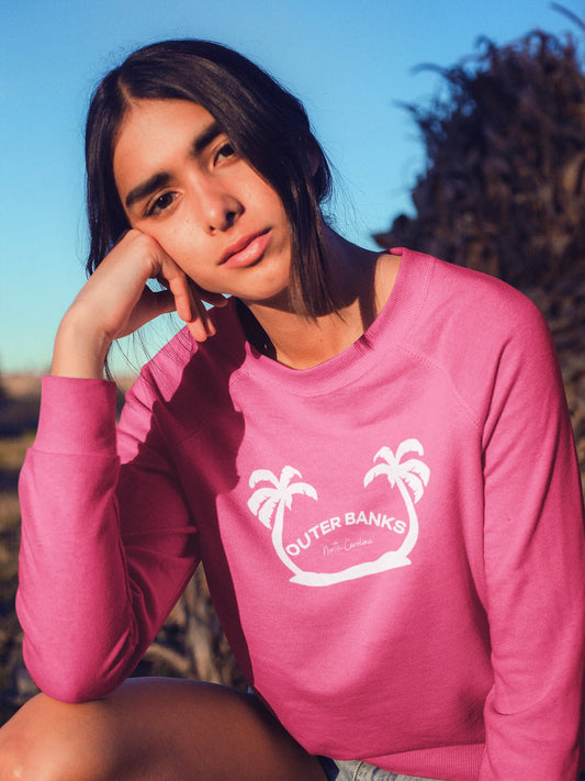 Outer Banks North Carolina Crewneck Sweatshirt Beach Boho Pullover Sweatshirt Comfort Colors Surf Sweatshirt Paradise on Earth