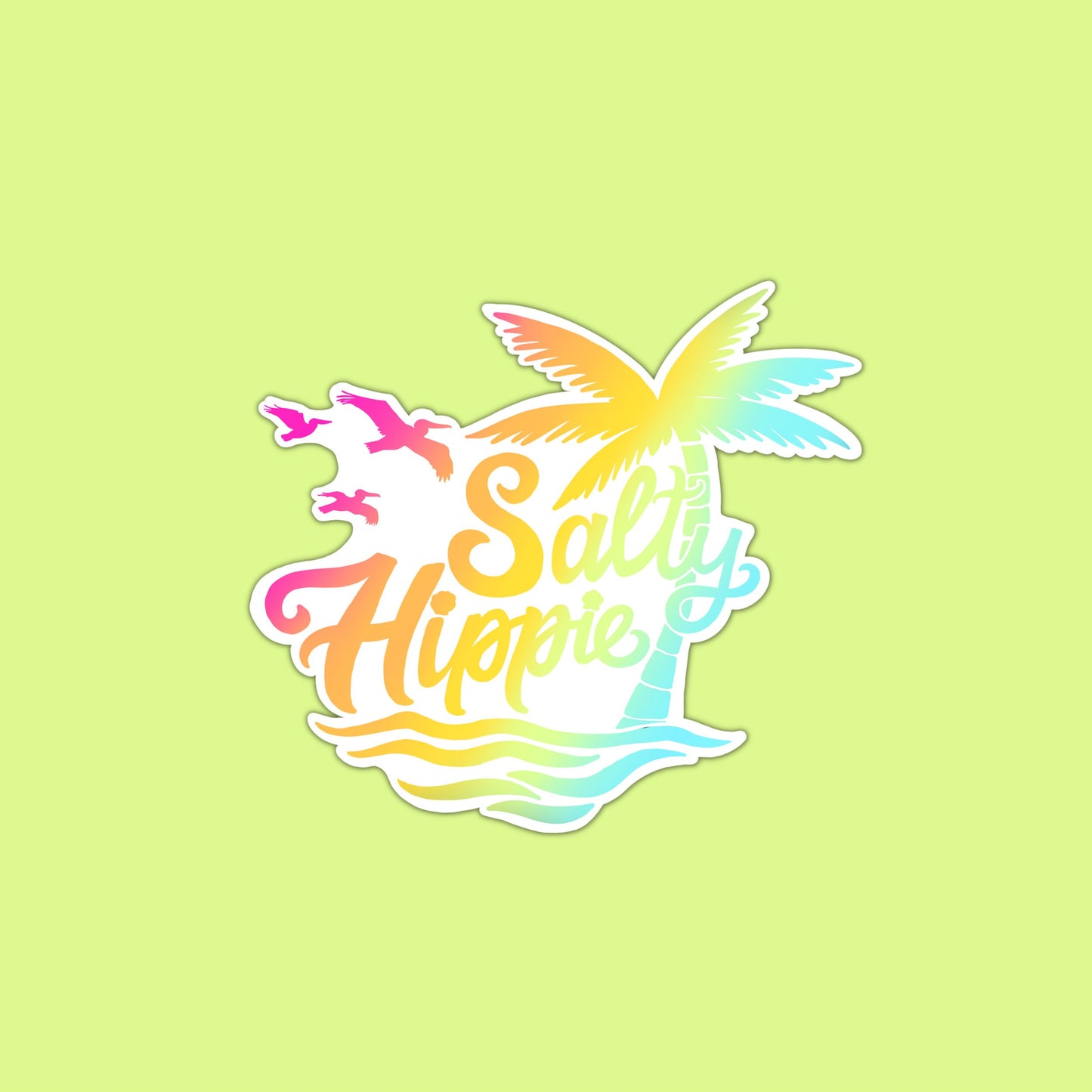 Salty Hippie Tropical Island Life Beach Bum Sticker Laptop Water bottle Planner Sticker