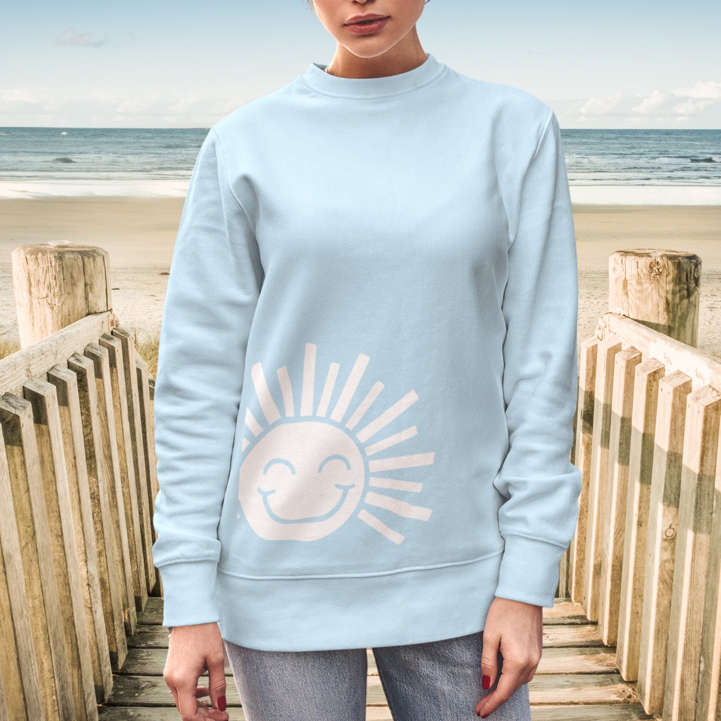 Sunshine Beachy Boho Sweatshirt Trendy Retro Summer Crewneck Oversized Sweatshirt